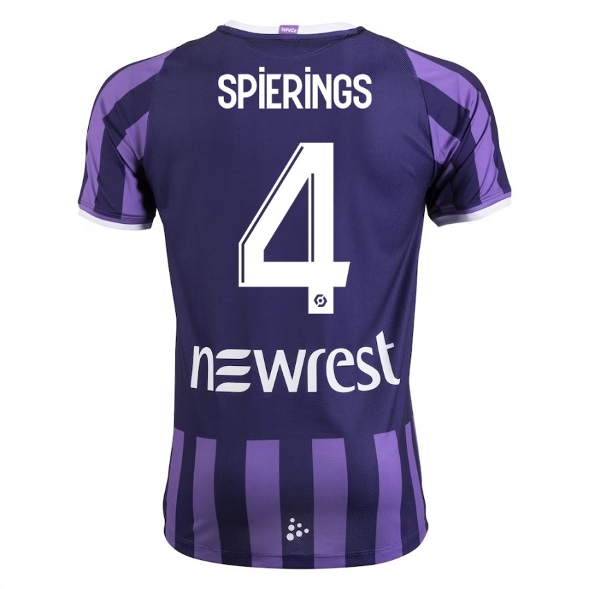 Donna Maglia Stijn Spierings #4 Porpora Kit Gara Away 2023/24 Maglietta