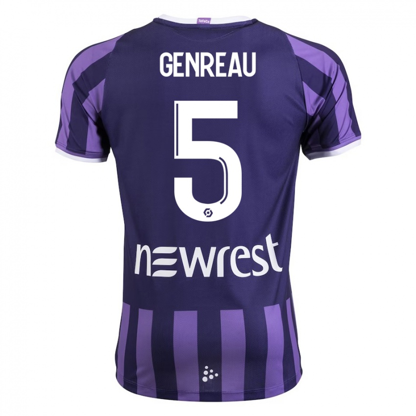 Donna Maglia Denis Genreau #5 Porpora Kit Gara Away 2023/24 Maglietta