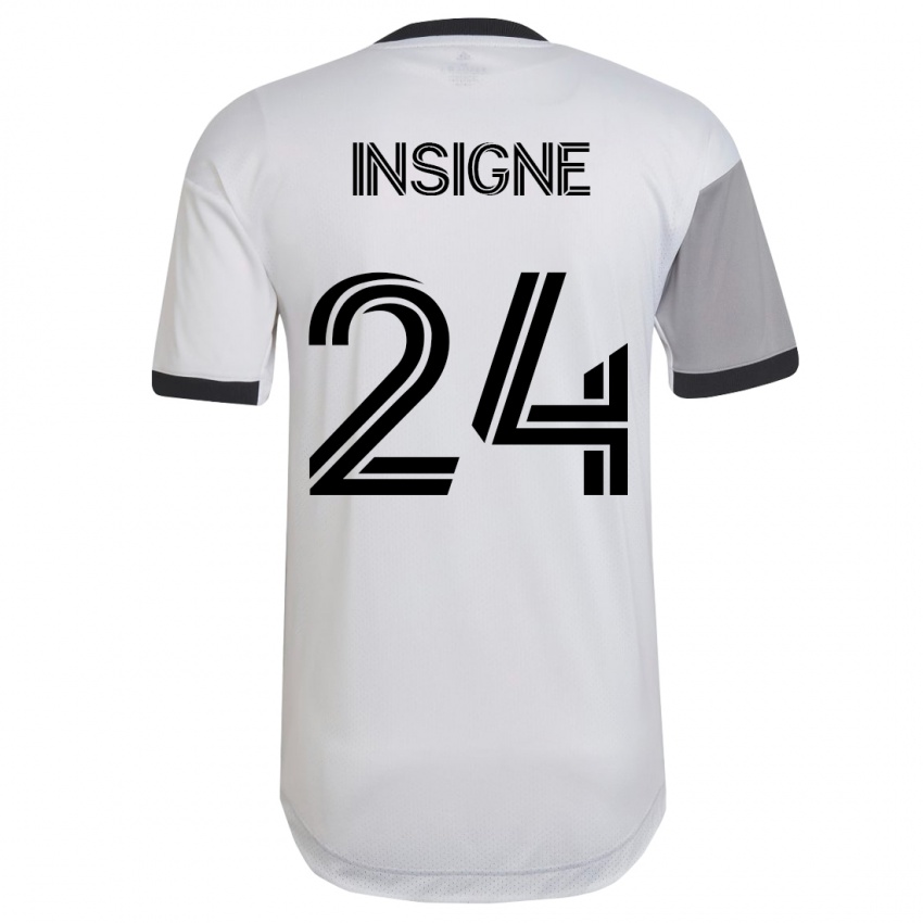 Donna Maglia Lorenzo Insigne #24 Bianco Kit Gara Away 2023/24 Maglietta