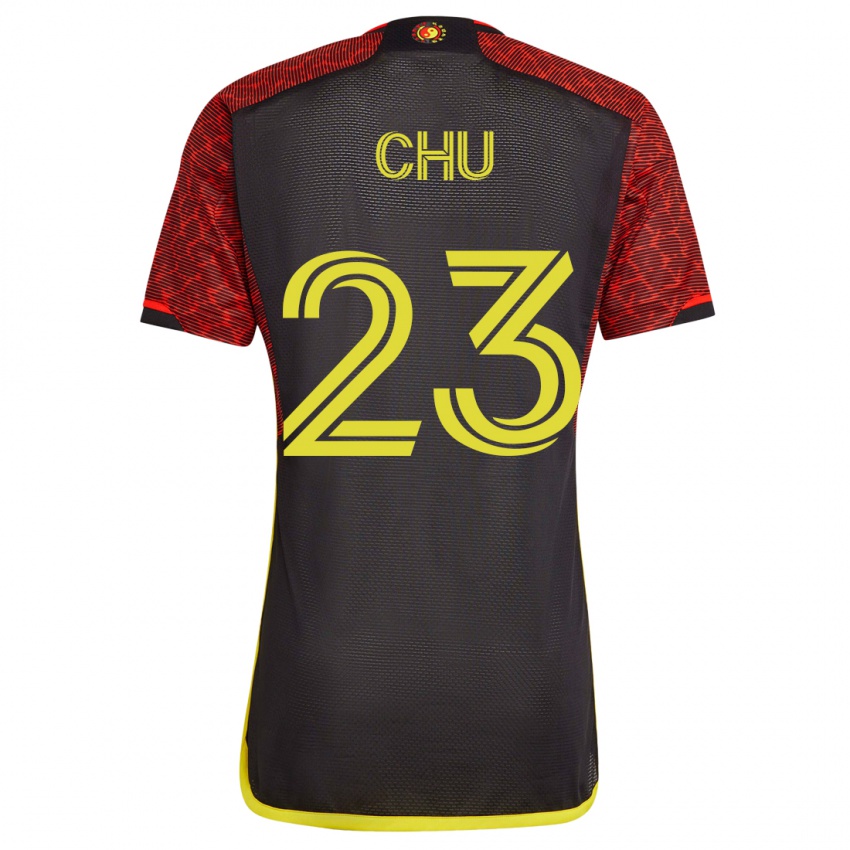 Donna Maglia Leo Chu #23 Arancia Kit Gara Away 2023/24 Maglietta