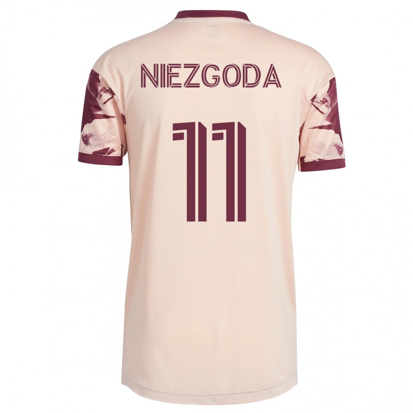 Donna Maglia Jaroslaw Niezgoda #11 Bianco Blu Kit Gara Away 2023/24 Maglietta