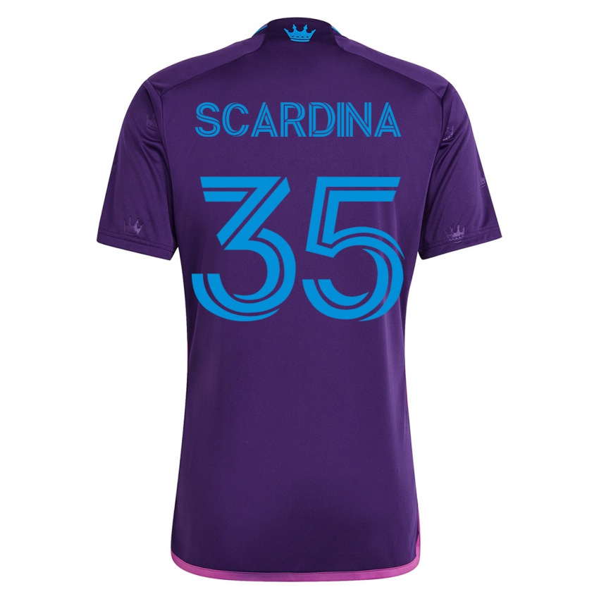Donna Maglia Nick Scardina #35 Viola Kit Gara Away 2023/24 Maglietta