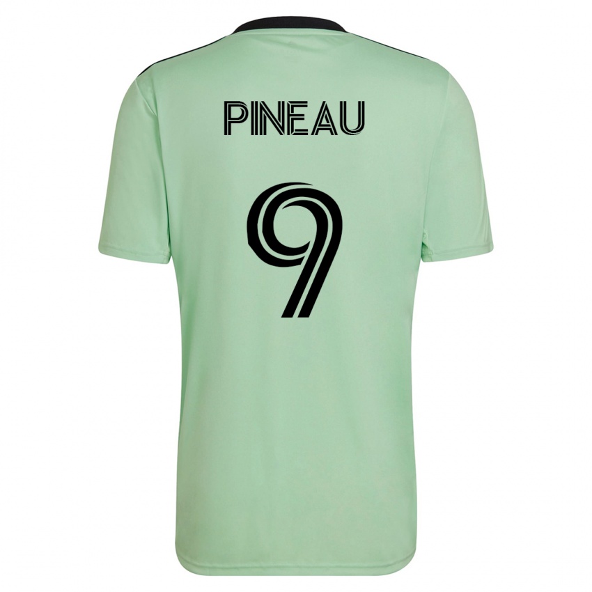 Donna Maglia Sebastien Pineau #9 Verde Chiaro Kit Gara Away 2023/24 Maglietta