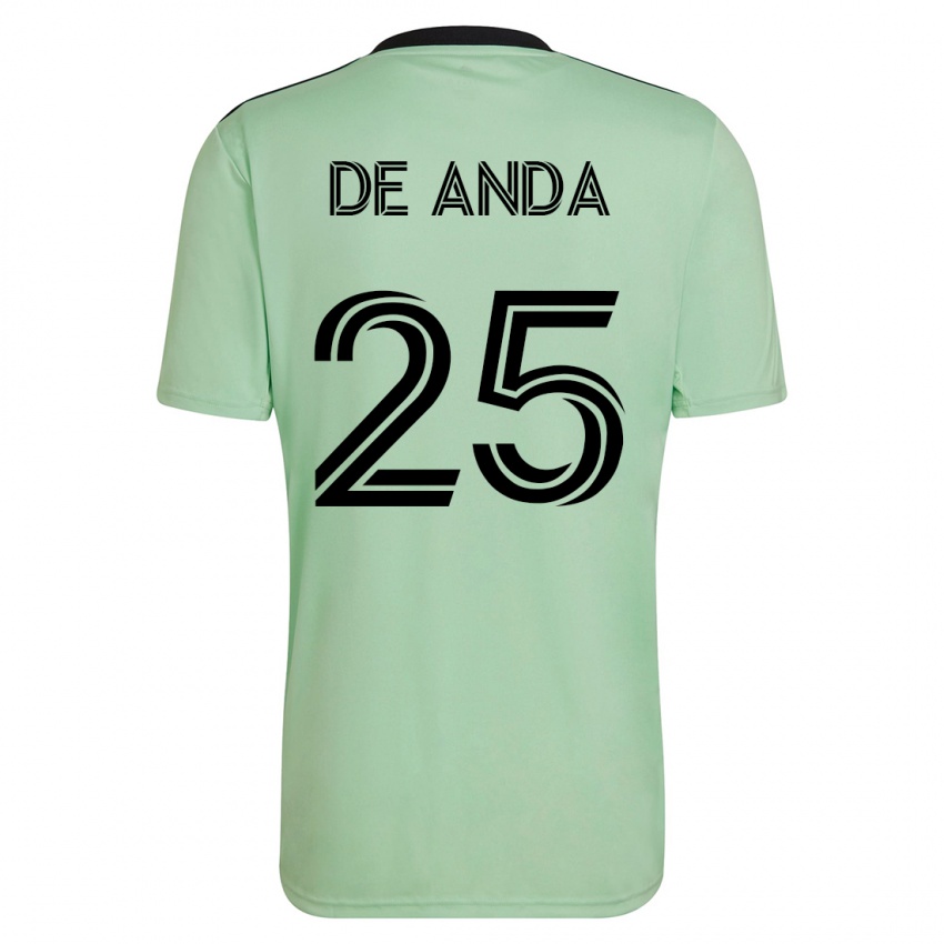 Donna Maglia Anthony De Anda #25 Verde Chiaro Kit Gara Away 2023/24 Maglietta