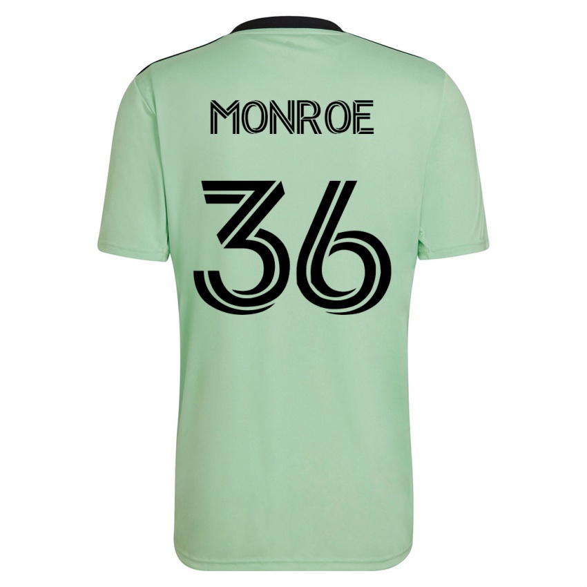 Donna Maglia Greg Monroe #36 Verde Chiaro Kit Gara Away 2023/24 Maglietta