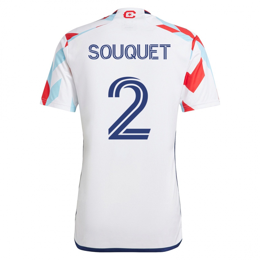 Donna Maglia Arnaud Souquet #2 Bianco Blu Kit Gara Away 2023/24 Maglietta