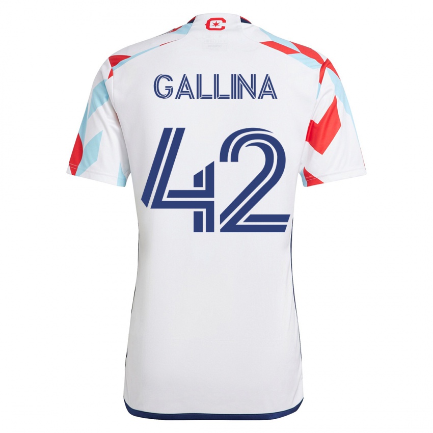Donna Maglia Henrique Gallina #42 Bianco Blu Kit Gara Away 2023/24 Maglietta
