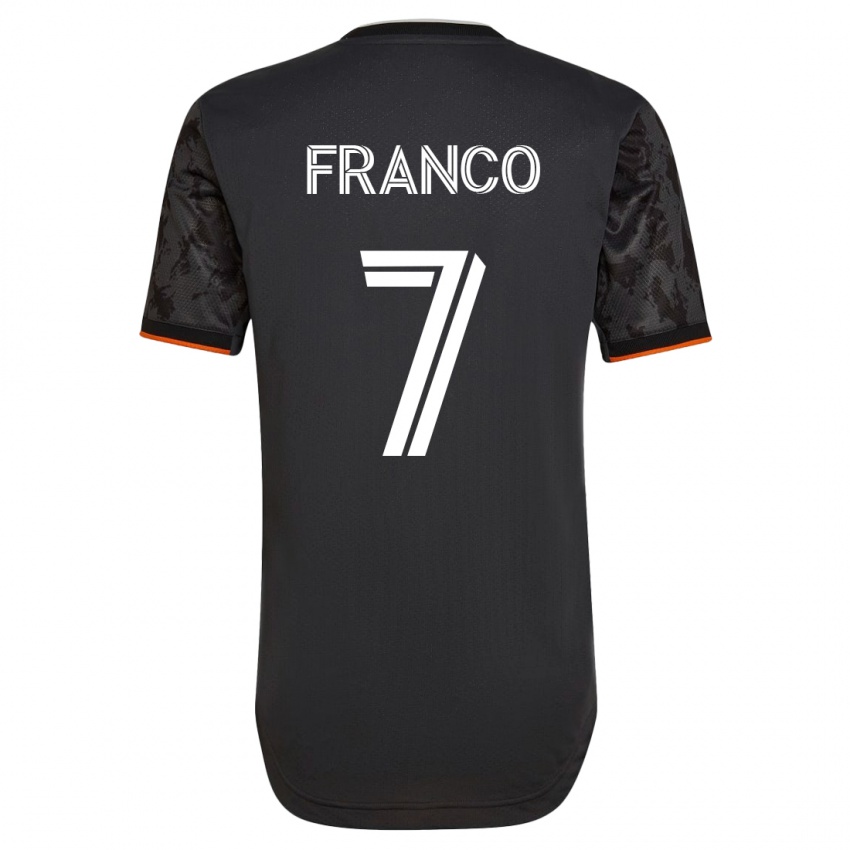 Donna Maglia Iván Franco #7 Nero Kit Gara Away 2023/24 Maglietta