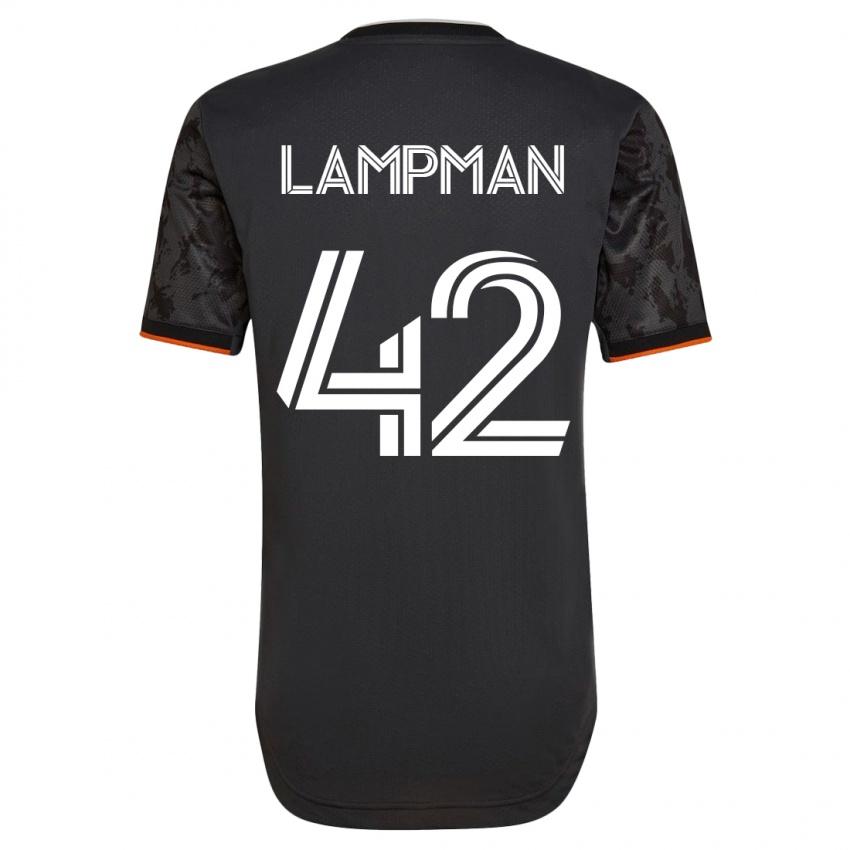 Donna Maglia Tate Lampman #42 Nero Kit Gara Away 2023/24 Maglietta