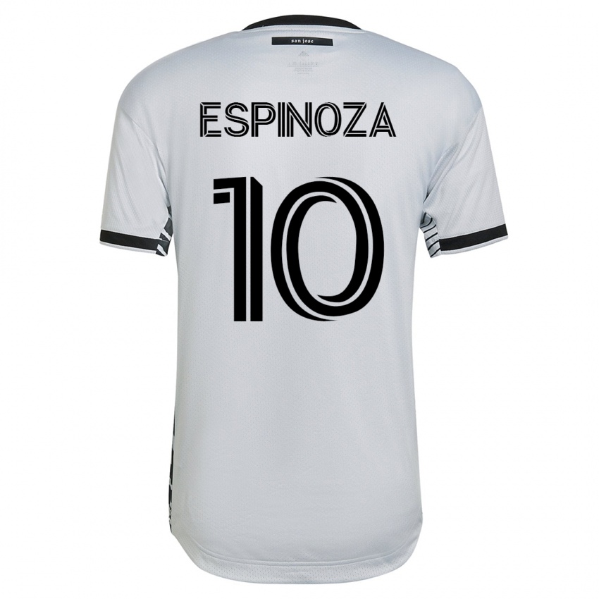 Donna Maglia Cristian Espinoza #10 Bianco Kit Gara Away 2023/24 Maglietta