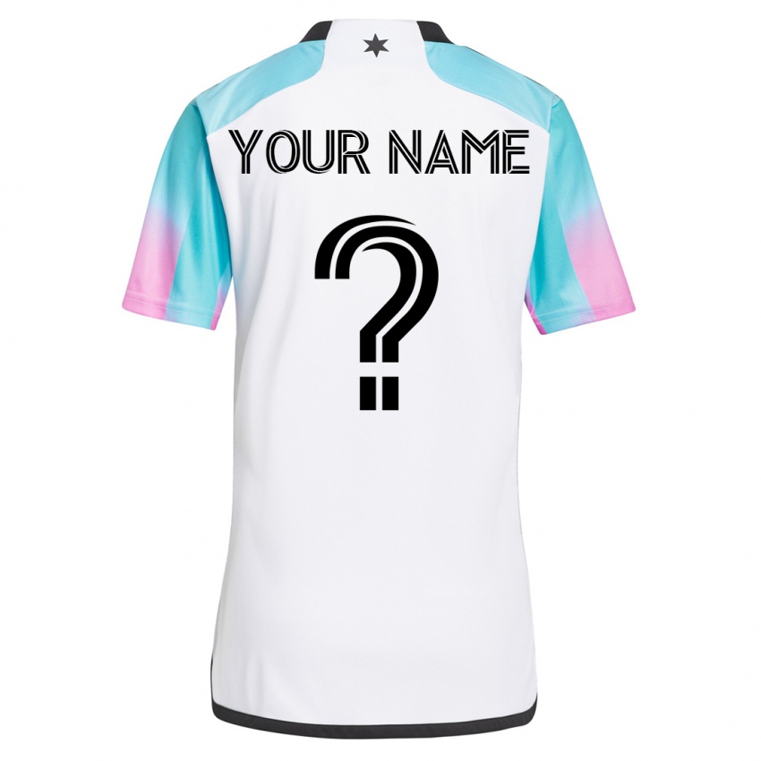 Donna Maglia Il Tuo Nome #0 Bianco Kit Gara Away 2023/24 Maglietta