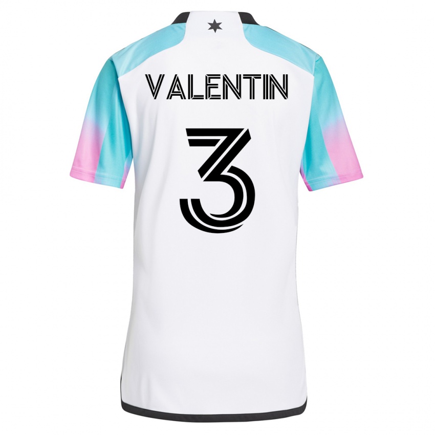 Donna Maglia Zarek Valentin #3 Bianco Kit Gara Away 2023/24 Maglietta