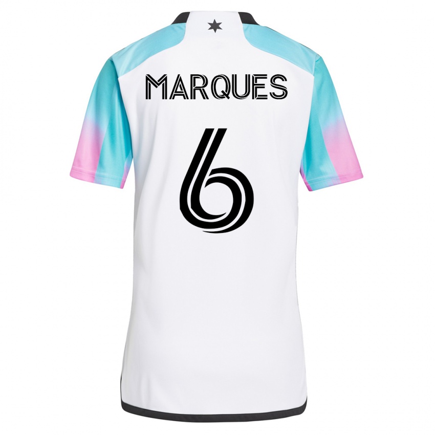 Donna Maglia Mikael Marqués #6 Bianco Kit Gara Away 2023/24 Maglietta