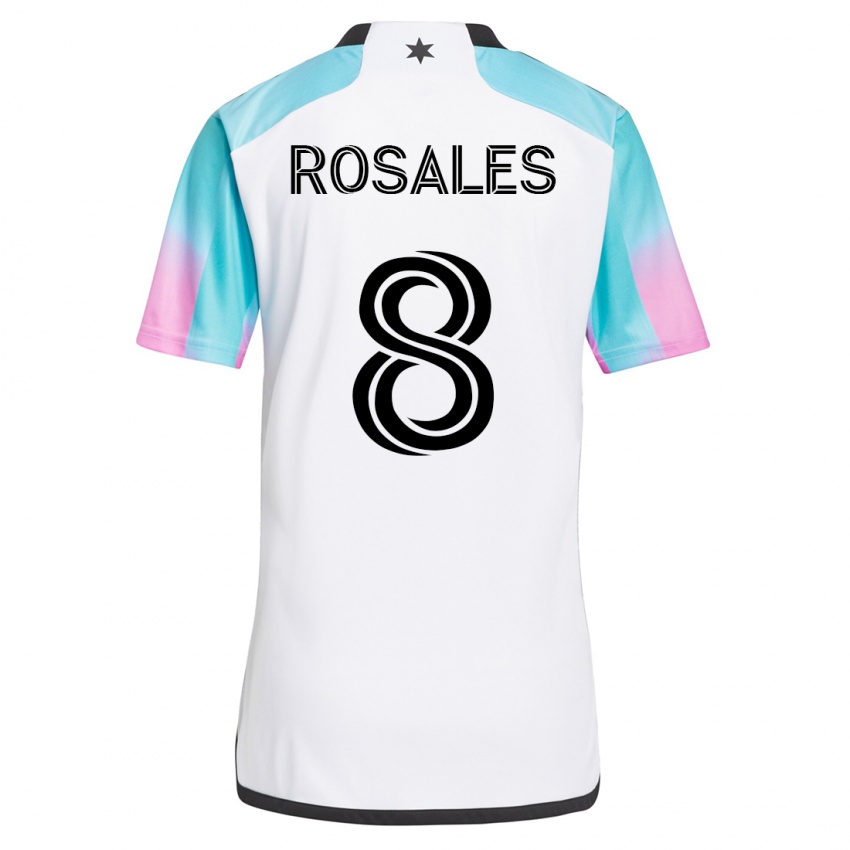 Donna Maglia Joseph Rosales #8 Bianco Kit Gara Away 2023/24 Maglietta