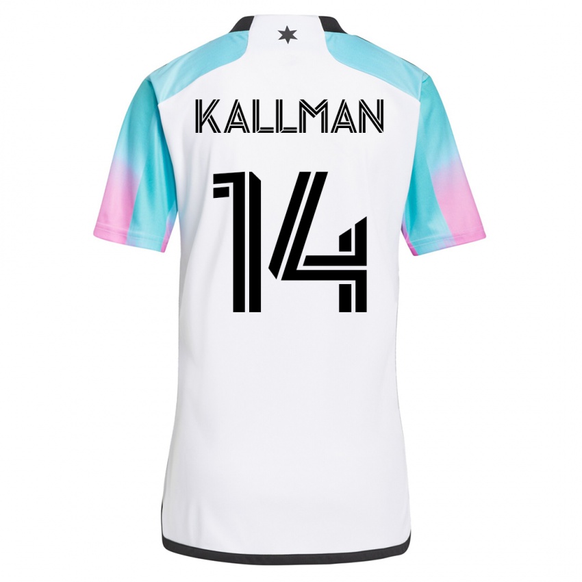 Donna Maglia Brent Kallman #14 Bianco Kit Gara Away 2023/24 Maglietta