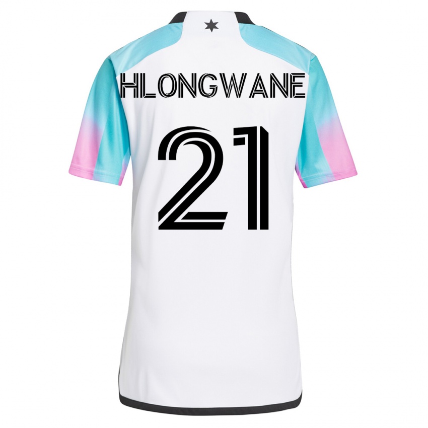 Donna Maglia Bongokuhle Hlongwane #21 Bianco Kit Gara Away 2023/24 Maglietta