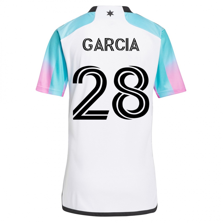 Donna Maglia Mender García #28 Bianco Kit Gara Away 2023/24 Maglietta