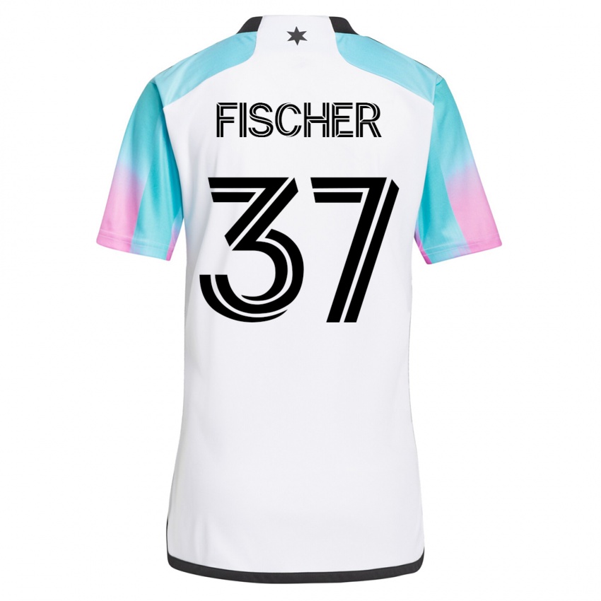 Donna Maglia Britton Fischer #37 Bianco Kit Gara Away 2023/24 Maglietta