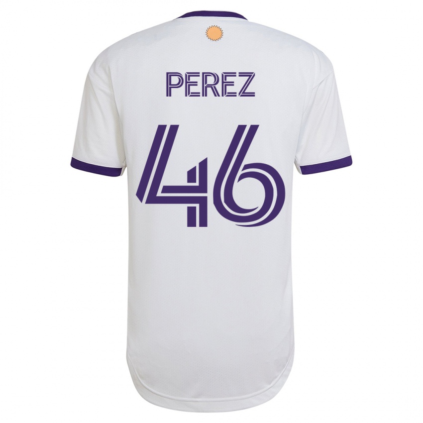 Donna Maglia Franco Pérez #46 Bianco Kit Gara Away 2023/24 Maglietta