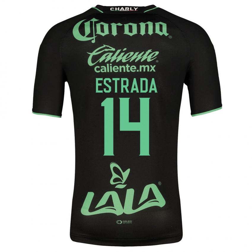 Donna Maglia Katia Estrada #14 Nero Kit Gara Away 2023/24 Maglietta