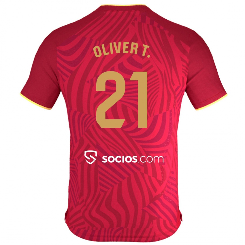 Donna Maglia Oliver Torres #21 Rosso Kit Gara Away 2023/24 Maglietta