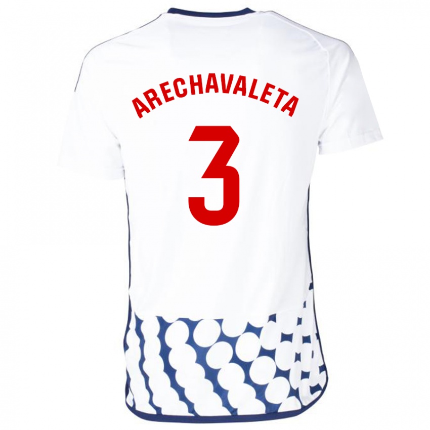 Donna Maglia Jorge Arechavaleta #3 Bianco Kit Gara Away 2023/24 Maglietta