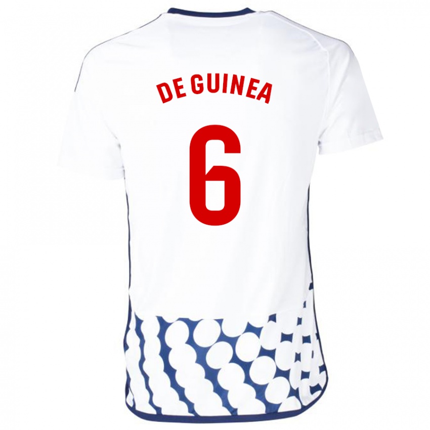 Donna Maglia Asier Ortiz De Guinea #6 Bianco Kit Gara Away 2023/24 Maglietta