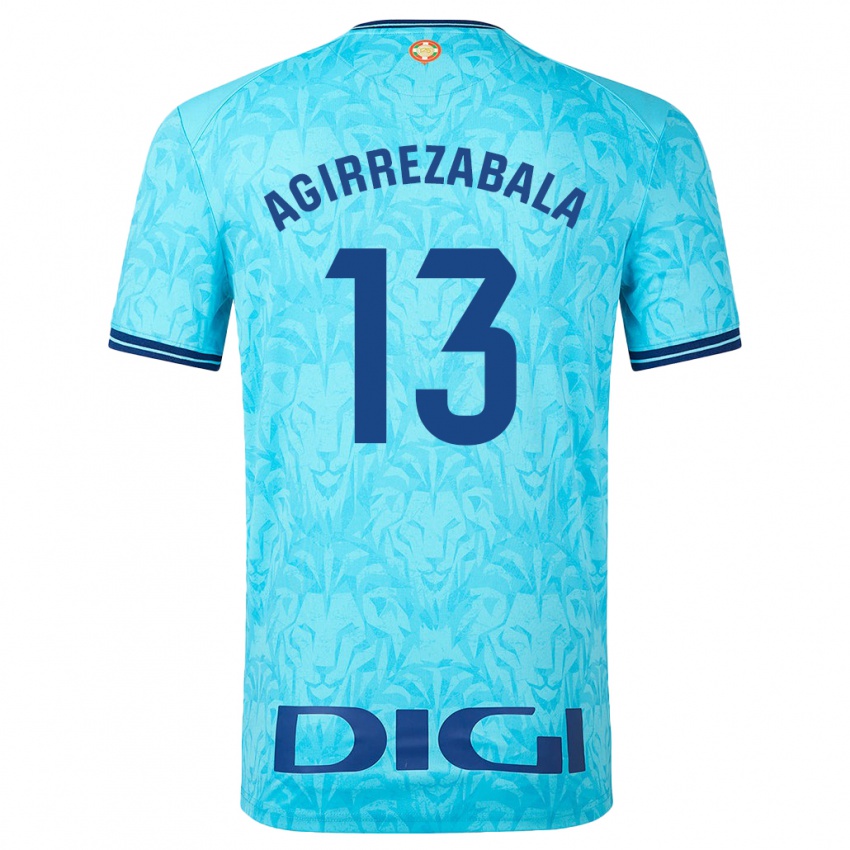 Donna Maglia Julen Agirrezabala #13 Cielo Blu Kit Gara Away 2023/24 Maglietta