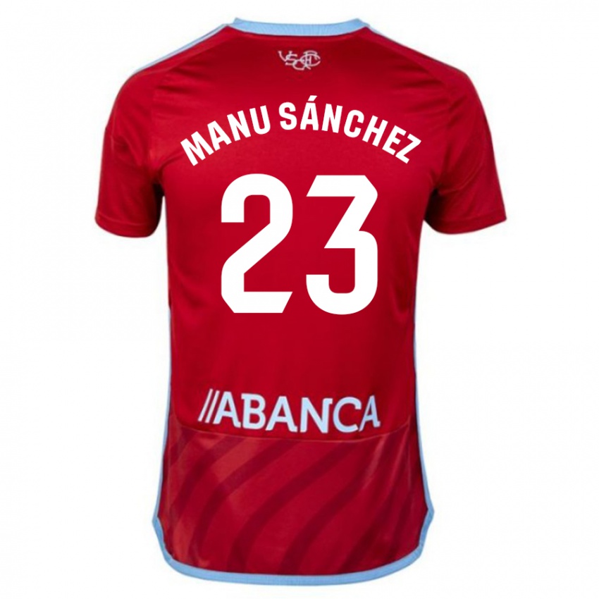 Donna Maglia Manu Sanchez #23 Rosso Kit Gara Away 2023/24 Maglietta
