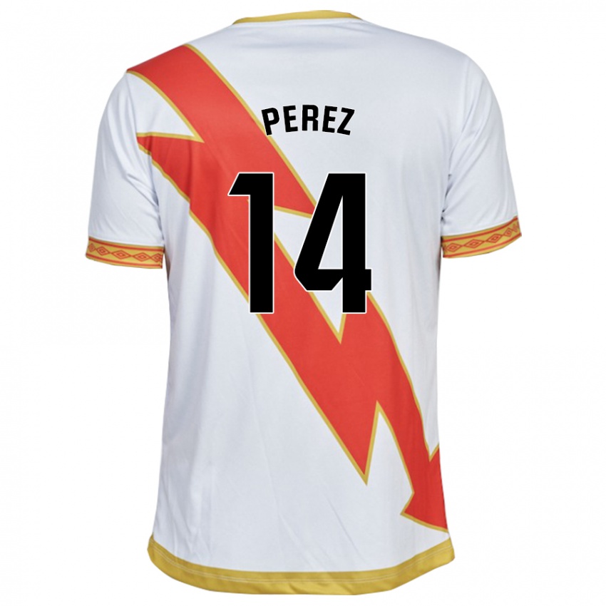 Bambino Maglia Kike Pérez #14 Bianco Kit Gara Home 2023/24 Maglietta