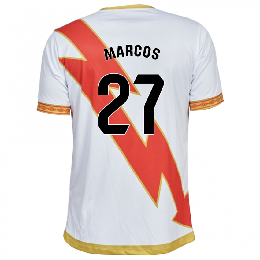 Bambino Maglia Álvaro Marcos #27 Bianco Kit Gara Home 2023/24 Maglietta