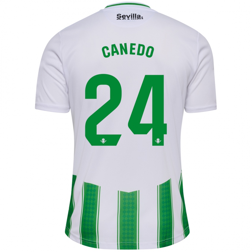 Bambino Maglia Damián Canedo #24 Bianco Kit Gara Home 2023/24 Maglietta