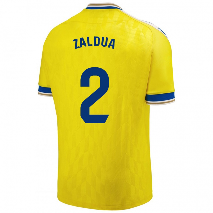 Bambino Maglia Joseba Zaldua #2 Giallo Kit Gara Home 2023/24 Maglietta