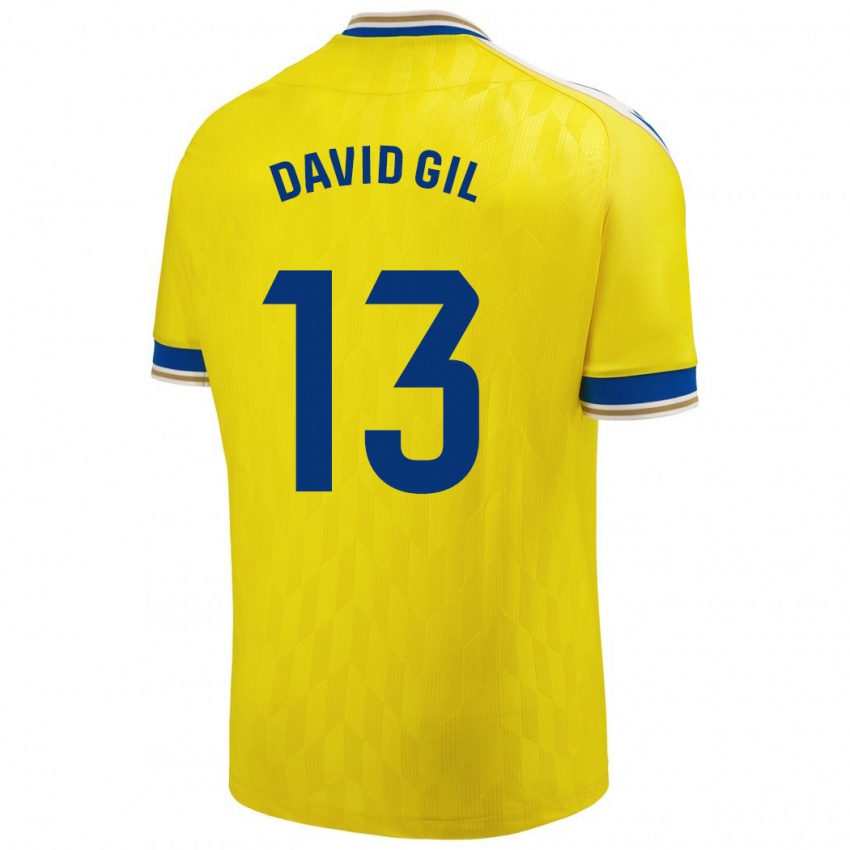 Bambino Maglia David Gil #13 Giallo Kit Gara Home 2023/24 Maglietta