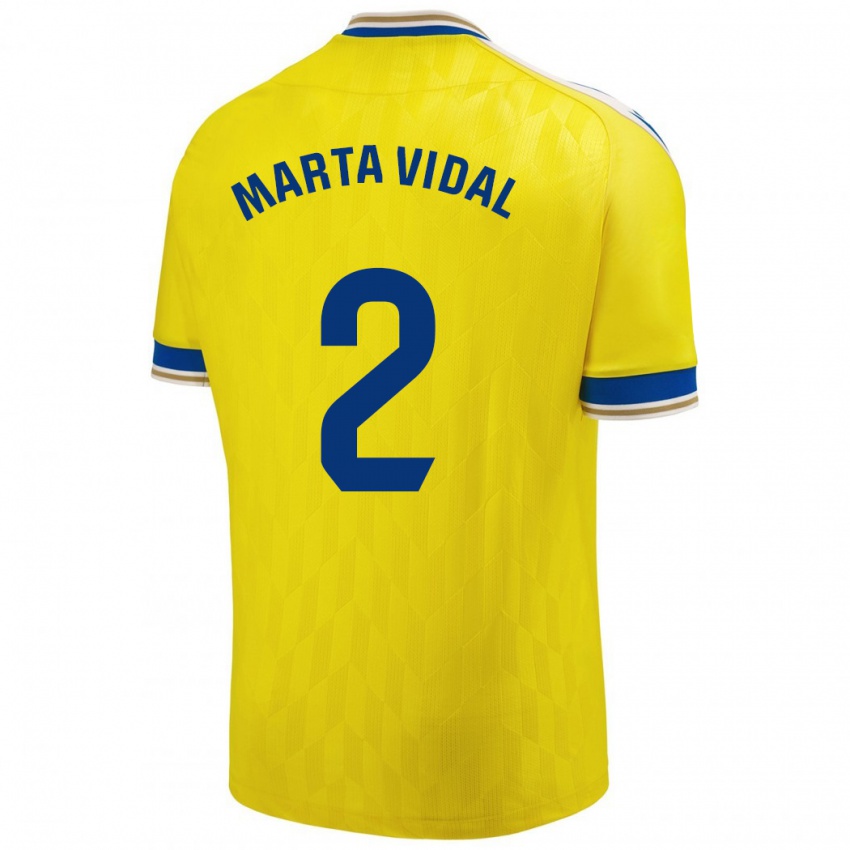 Bambino Maglia Marta Vidal Vela #2 Giallo Kit Gara Home 2023/24 Maglietta