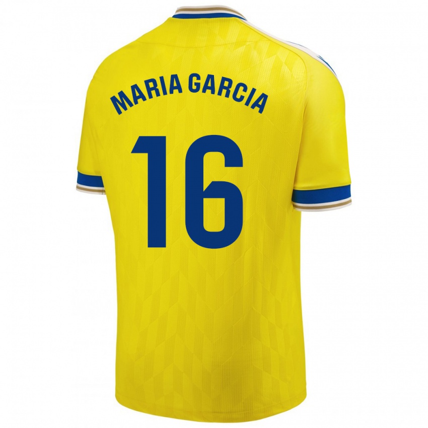 Bambino Maglia Maria García Fernández #16 Giallo Kit Gara Home 2023/24 Maglietta