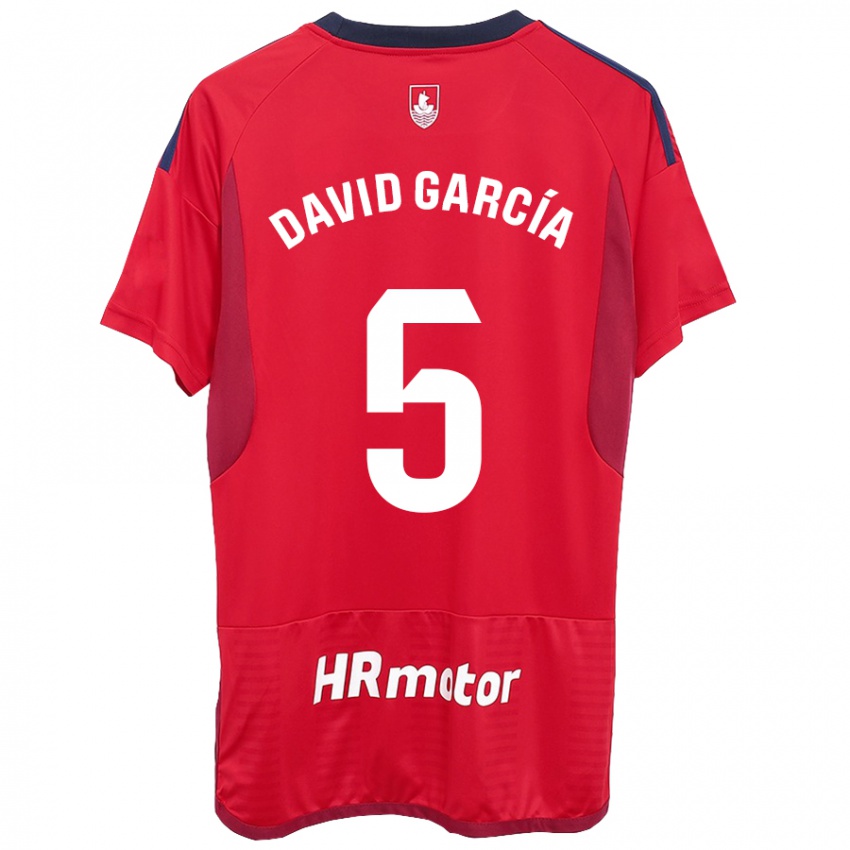 Bambino Maglia David García #5 Rosso Kit Gara Home 2023/24 Maglietta