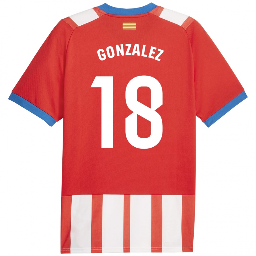 Bambino Maglia Gerard Gonzalez #18 Rosso Bianco Kit Gara Home 2023/24 Maglietta