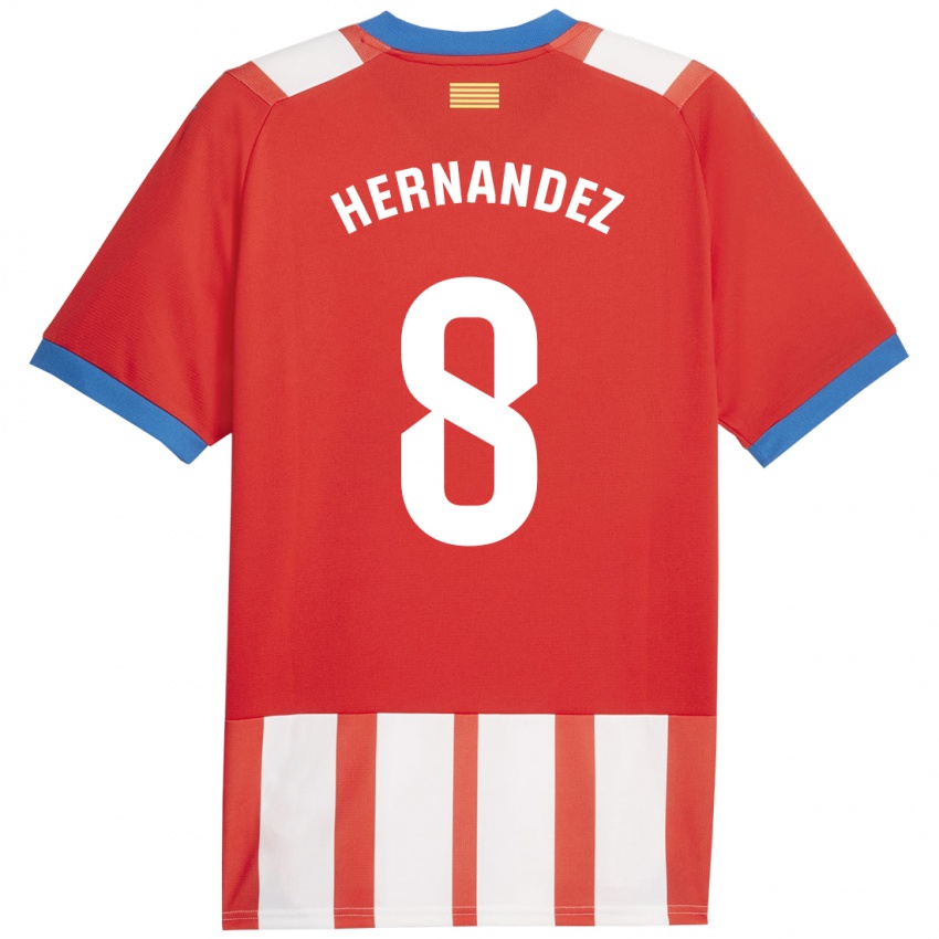 Bambino Maglia Sofia Hernández #8 Rosso Bianco Kit Gara Home 2023/24 Maglietta