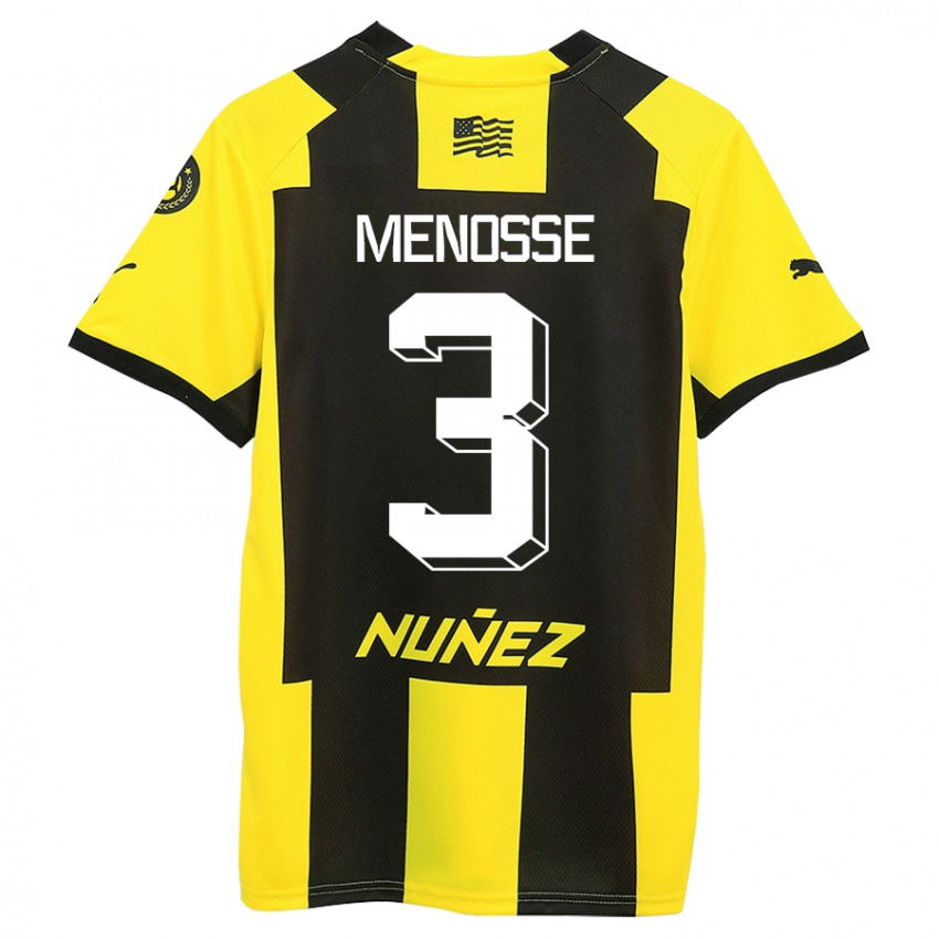 Bambino Maglia Hernán Menosse #3 Giallo Nero Kit Gara Home 2023/24 Maglietta