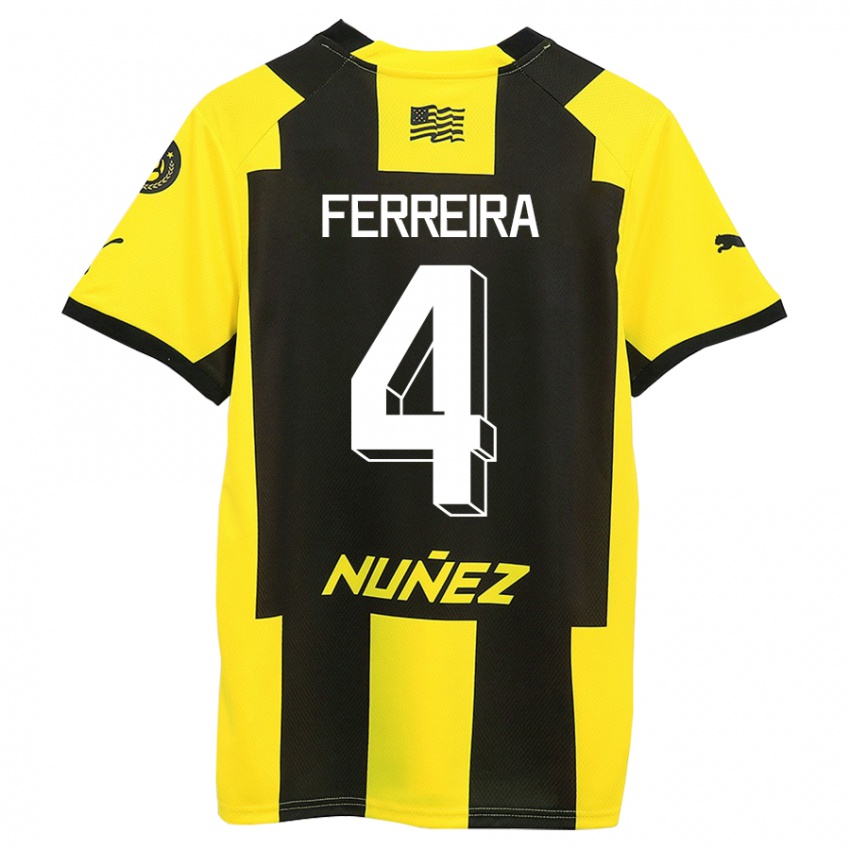 Bambino Maglia Joaquín Ferreira #4 Giallo Nero Kit Gara Home 2023/24 Maglietta