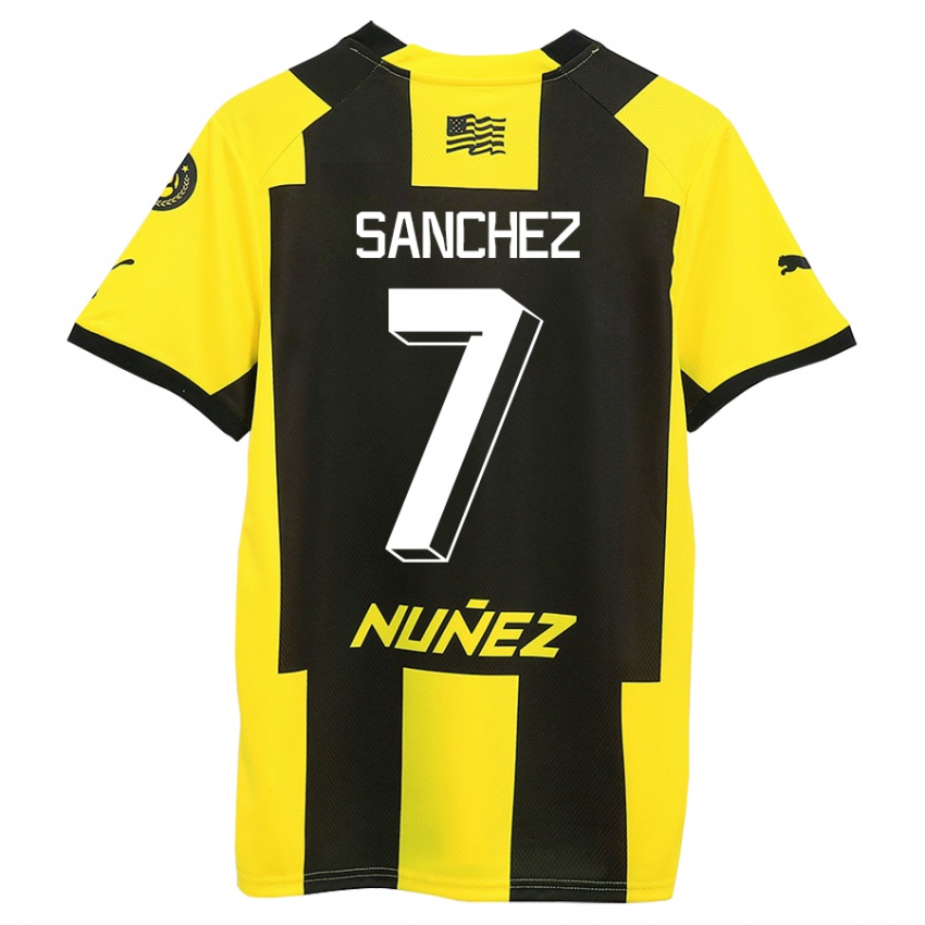 Bambino Maglia Carlos Sánchez #7 Giallo Nero Kit Gara Home 2023/24 Maglietta