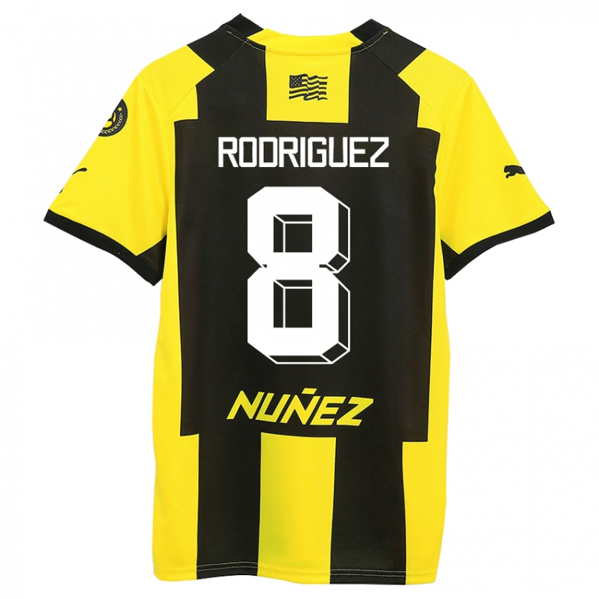 Bambino Maglia Sebastián Rodríguez #8 Giallo Nero Kit Gara Home 2023/24 Maglietta