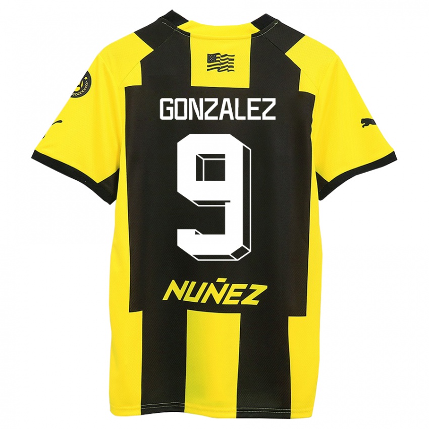 Bambino Maglia Franco González #9 Giallo Nero Kit Gara Home 2023/24 Maglietta