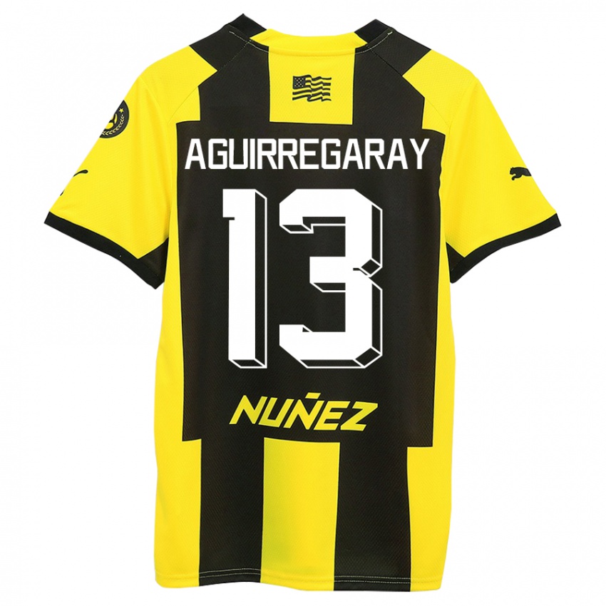 Bambino Maglia Matías Aguirregaray #13 Giallo Nero Kit Gara Home 2023/24 Maglietta