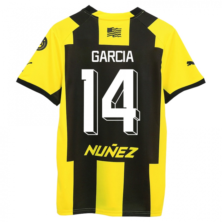 Bambino Maglia Damián García #14 Giallo Nero Kit Gara Home 2023/24 Maglietta