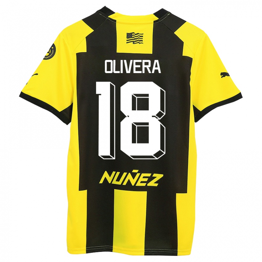 Bambino Maglia Maximiliano Olivera #18 Giallo Nero Kit Gara Home 2023/24 Maglietta