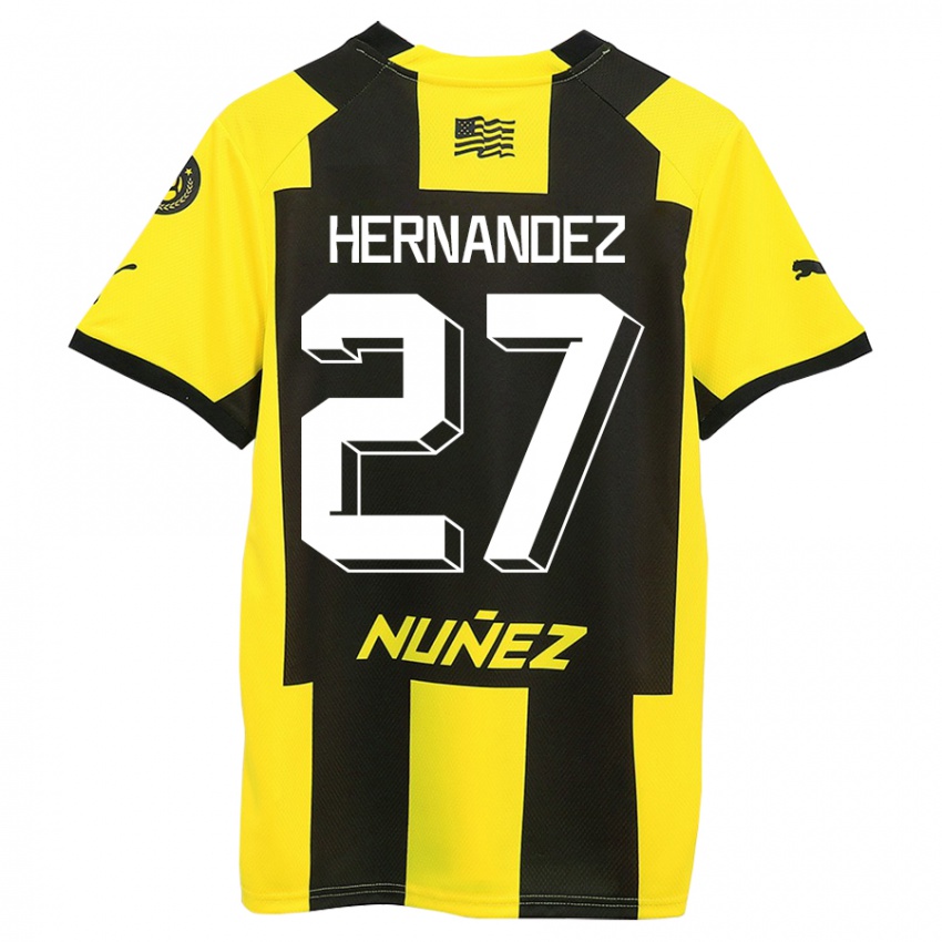 Bambino Maglia Lucas Hernández #27 Giallo Nero Kit Gara Home 2023/24 Maglietta