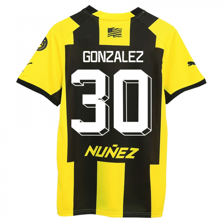 Bambino Maglia Ángel González #30 Giallo Nero Kit Gara Home 2023/24 Maglietta