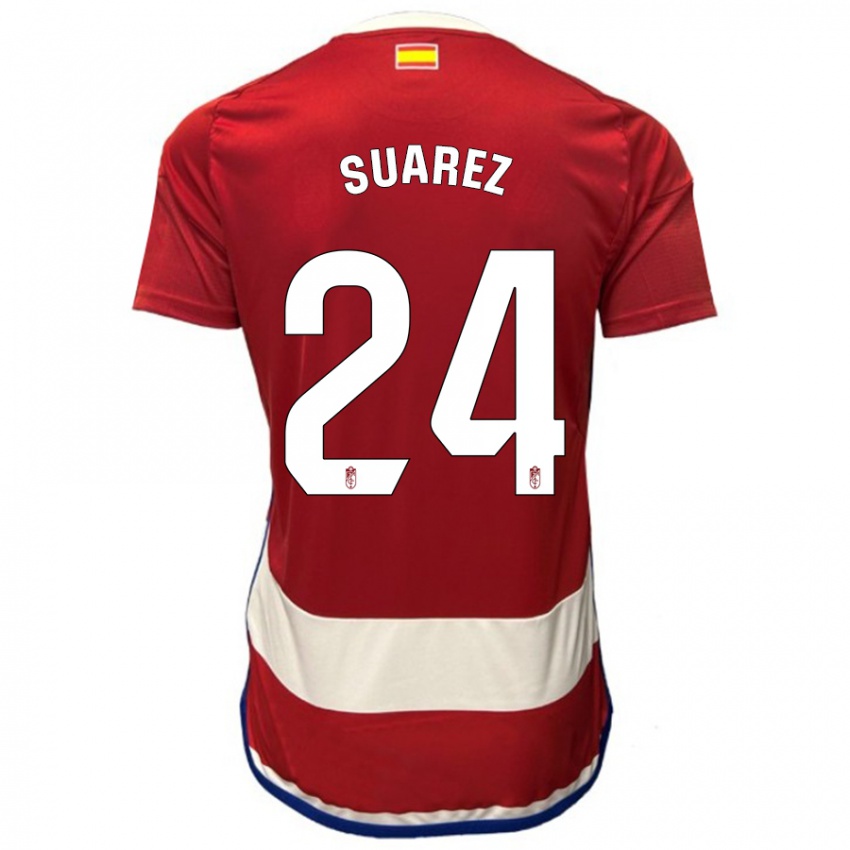 Bambino Maglia Carlota Suárez #24 Rosso Kit Gara Home 2023/24 Maglietta